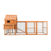 Cușca de găini cu cutii de cuib și alergare liberă, 310x150x150cm, incintă din lemn